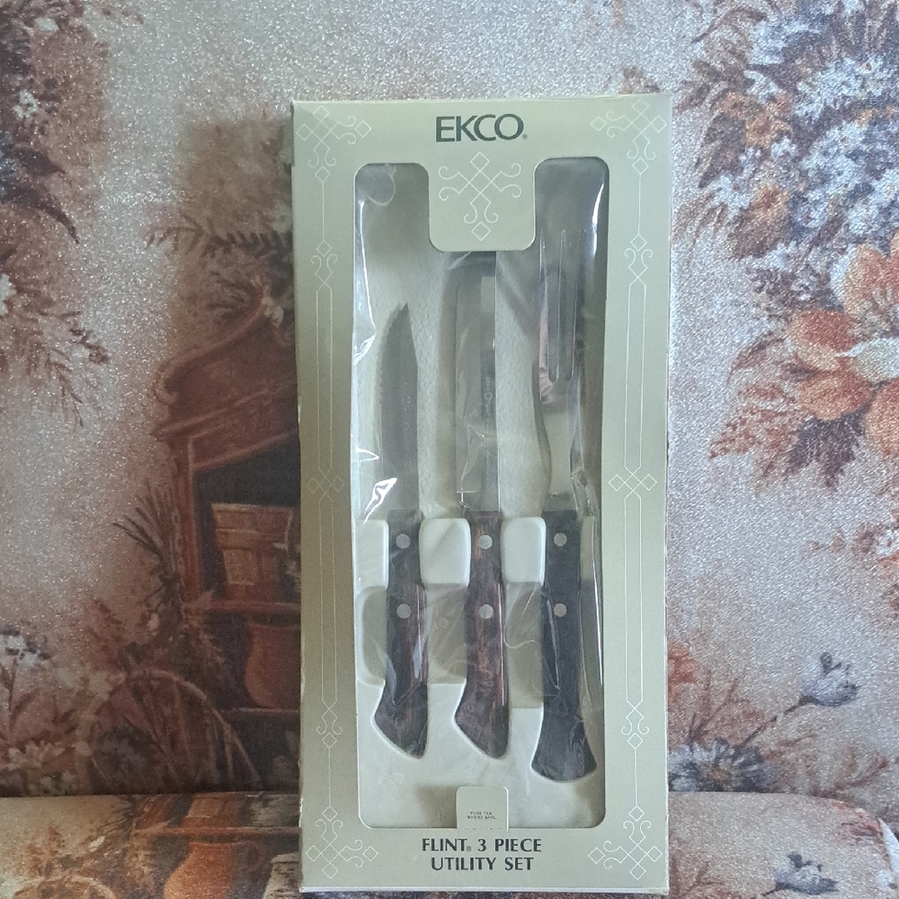EKCO Flint 3 Piece Utility Set (Paring Knife, Utility Knife, Granny Fork)